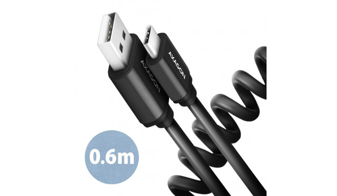Axagon andmeside- ja laadimiskaabel USB 2.0, 0,6 m | BUCM-AM10TB | USB-A USB-C-le