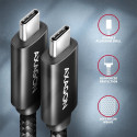 Axagon andmeside- ja laadimiskaabel USB4 Gen 3x2, 1 m | BUCM432-CM10AB | USB Type C - USB Type C