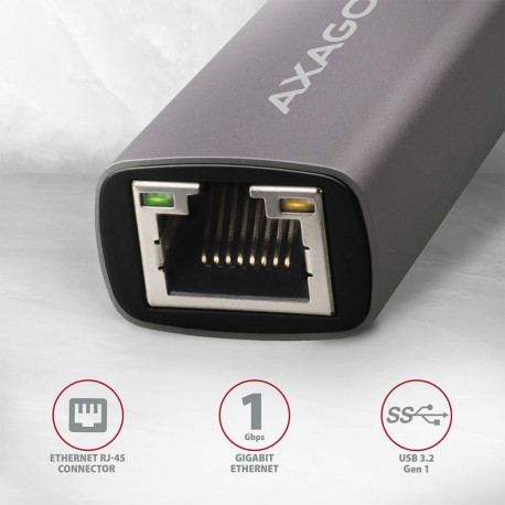 AXAGON ADE-TRC kompaktne alumiiniumist USB-C 3.2 Gen 1 Gigabit Ethernet 10/100/1000Mbit adapter auto
