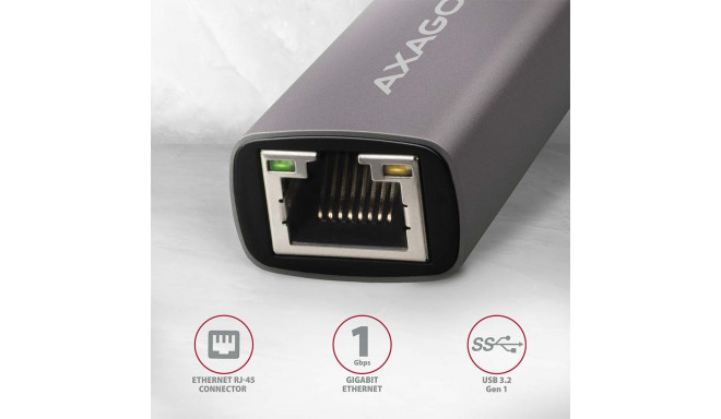 AXAGON ADE-TRC Compact aluminum USB-C 3.2 Gen 1 Gigabit Ethernet 10/100/1000Mbit adapter with automa