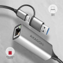 Axagon ADE-TXCA kompaktne alumiiniumist USB 3.2 Gen 1 Gigabit Ethernet 10/100/1000 Mbit adapter auto