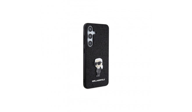 Karl Lagerfeld KLHCS24SGKNPSK S24 S921 must kõvakorpus Fixed Glitter Ikonik Logo Metal Pin