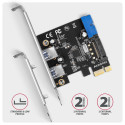 Axagon AXAGON PCEU-232RS kontroller, PCIe kontroller, 2+2x USB 5Gbps port, SATA toide, Renesas PD720