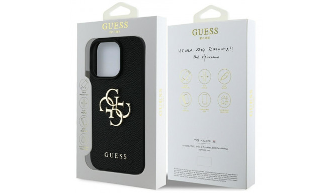 Guess Grained Big 4G Logo Small Classic Logo ümbris iPhone 16 Pro must