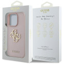 Guess Grained Big 4G Logo Small Classic Logo ümbris iPhone 16 Pro Max roosa