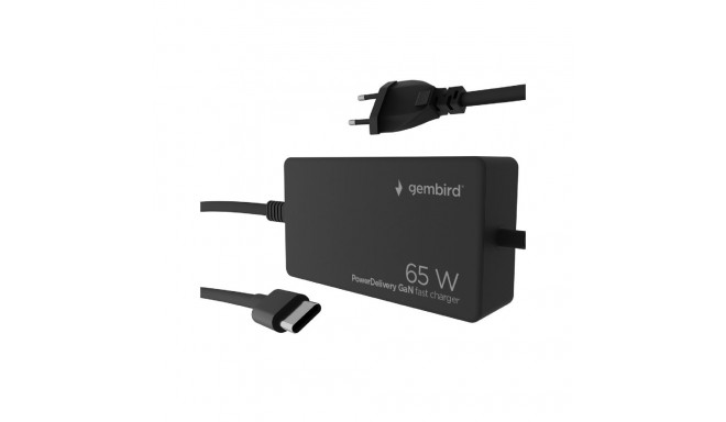 Cablexpert 65 W PowerDelivery GaN USB Type-C kiirlaadija | NPA-AC-PDQC65-01
