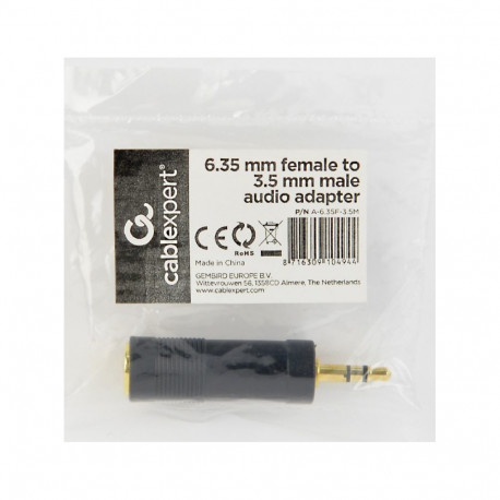 Cablexpert 6.35 mm female to 3.5 mm male audio adapter | A-6.35F-3.5M