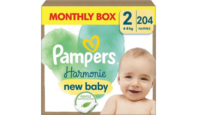 Pampers Harmonie mähkmed, suurus 2, 4-8 kg, 204 tk.