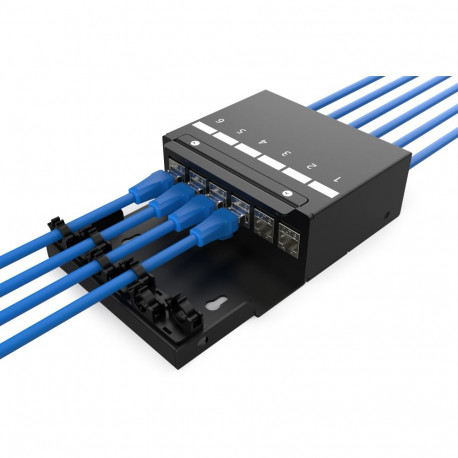 Digitus Consolidation point box, 6-port Keystone modules with intelligent cable manager | DN-93708-6