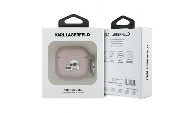 Karl Lagerfeld Monogram Karl & Choupette Head Case for AirPods 4 Pink