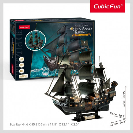 CUBICFUN 3D pusle LED-valgustusega Queen Anne'i Revenge
