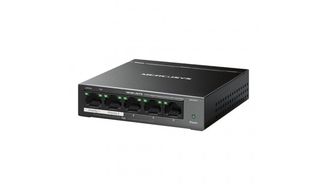 Mercusys MS105GP 5-porti gigabitine lauaarvuti lüliti 4-porti PoE+