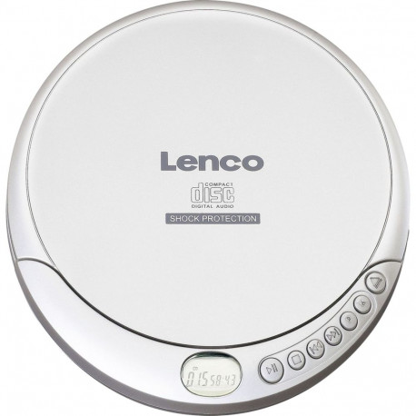 Lenco CD-201SI kaasaskantav CD-mängija audioraamatu ja laadimisfunktsiooniga, hõbedane