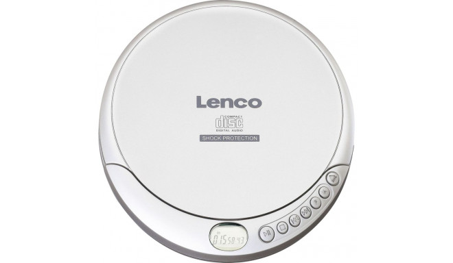 Lenco CD-201SI kaasaskantav CD-mängija audioraamatu ja laadimisfunktsiooniga, hõbedane