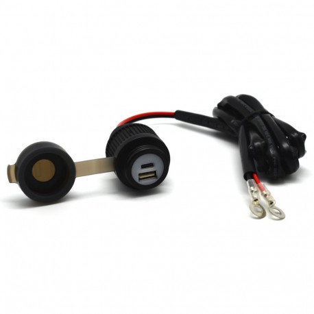 Albrecht Duo USB A+C pistik mootorrattale 12/24V