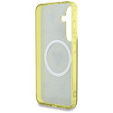 Case Guess 4G Glitter Triangle Buttons MagSafe for Samsung Galaxy S25 pruun