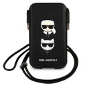 Karl Lagerfeld Handbag KLHCP12LOPHKCK6.7" black hardcase Saffiano Ikonik Karl&Choupette Head