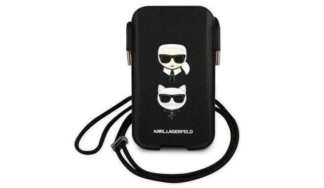 Karl Lagerfeld Handbag KLHCP12LOPHKCK6.7" black hardcase Saffiano Ikonik Karl&Choupette Head