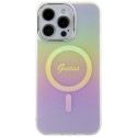 Guess GUHMP15LHITSP iPhone 15 Pro 6.1" roosa kõvakorpus IML iridescent MagSafe