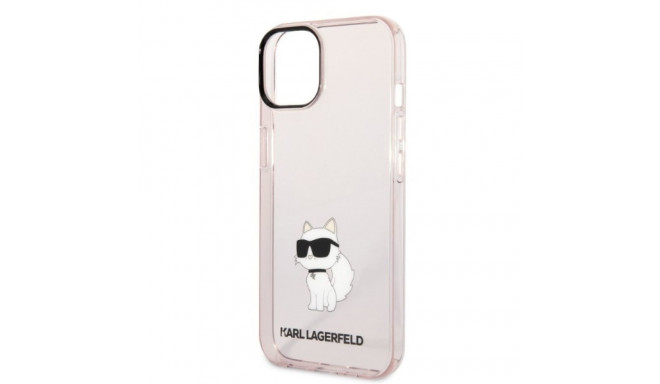Karl Lagerfeld KLHCP14SHNCHTCP iPhone 14/ 15 / 13 6.1" roosa kõvakaaneline Ikonik Choupette