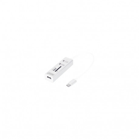 Digitus USB Type-C OTG 3-pordiline jaardilugejaga HUB DA-70243