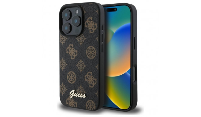 Guess GUHMP16XPGPYSK iPhone 16 Pro Max 6.9" must kõvakate Peony Script MagSafe