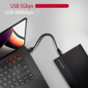 Axagon ribitud alumiiniumist USB 3.2 Gen 1 - SATA 6G väline karp 3.5" HDD jaoks | EE35-GTR