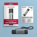 AXAGON Mobiilne USB 3.2 Gen 1 MINI kaardilugeja USB-C ja USB-A ühendustega | CRE-DAC