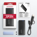 AXAGON External USB-C 3.2 Gen 2 metal box for M.2 NVMe & SATA SSD disks | EEM2-SB2