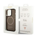 Guess GUHMP14LHTCMK iPhone 14 Pro 6.1" must kõvakorpus kuldse kontuuriga läbipaistev MagSafe