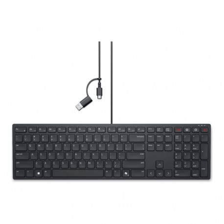 Dell Collaboration Keyboard KB525C juhtmega klaviatuur ukraina (QWERTY) must USB-C