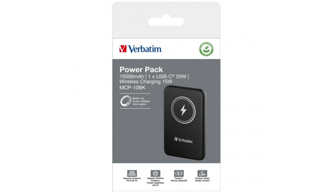 Verbatim juhtmevaba magnetiline akupank `n` Go 15W 10000mAh must 32245