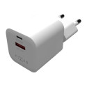 Fikseeritud mini USB-C/USB reisilaadija 20W | FIXC20M-CU-WH