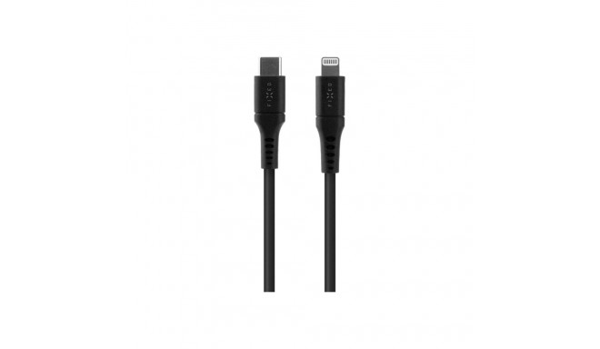 Fikseeritud | Vedel silikoonkaabel USB-C/Lightning, 1.2m | FIXDLS-CL12-BK