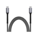 Fixed | Soomustatud USB-C/USB-C kaabel, 2 m, 240W | FIXDA-CC2-GR