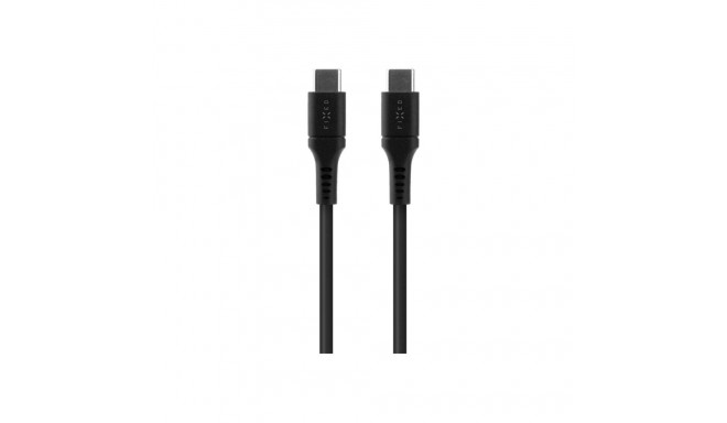 Fixed vedelast silikoonist USB-C/USB-C kaabel, 1.2m, 60W | FIXDLS-CC12-BK