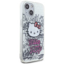 Hello Kitty HKHCP15SHDGPHT iPhone 15 /14 / 13 6.1" valge kõvakorpus IML Kitty On Bricks Graffiti