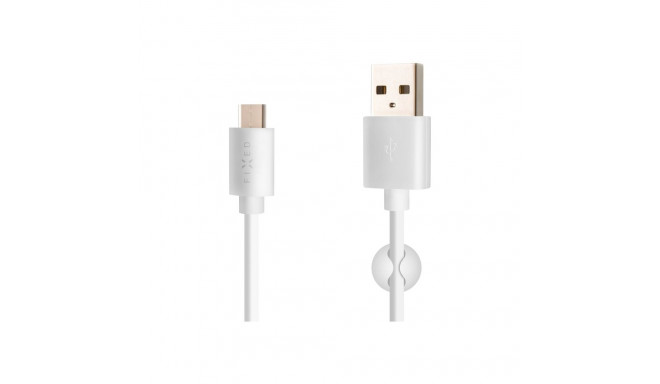 Fixed andmeside- ja laadimiskaabel USB/USB-C pistikutega valge
