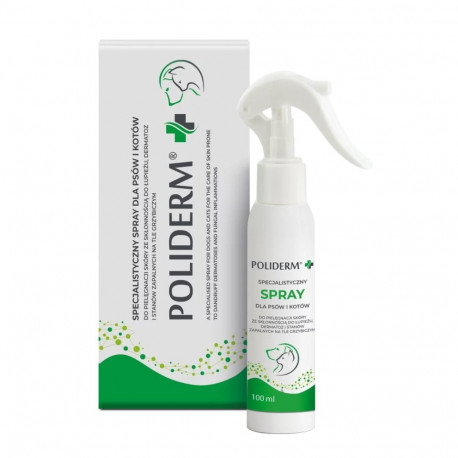 JM SANTE Poliderm - care spray for dandruff-prone, inflamed and dermatosis-affected skin for dogs an