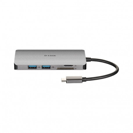 D-Link DUB-M810 – 8-ühes USB-C jaotur HDMI/Ethernet/kaardilugeja/toiteedastusega