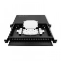 Qoltec 54480 Fiber optic switch board on sliding ODF rail | 24 ports | SC / SX