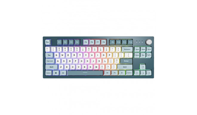 Montech MKey TKL klaviatuur gaming USB tumehall, helesinine, valge