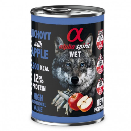 alpha spirit wet anšoovised õunaga - märg koeratoit - 400 g