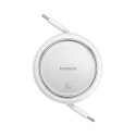 Baseus Free2Pull laiendatav USB C to iP Lightning kiirlaadimiskaabel 1 m 20 W valge
