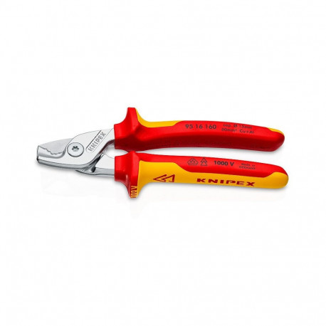 Knipex 95 16 160 power cable cutter/crimper Red, Stainless steel, Yellow