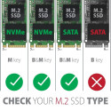 Axagon EEM2-GTS2 must M.2 SSD-korpus