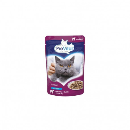 PREVITAL Veal in gravy - wet cat food - 100g