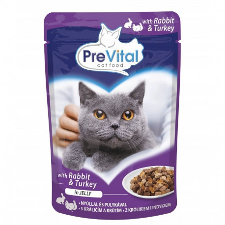 Prevital kalkuni- ja küülikuliha tarretises - märg kassitoit - 100 g