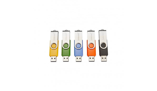 Intenso Basic Line USB-mälupulk 64 GB USB Type-A 2.0 must, sinine, roheline, oranž, kollane