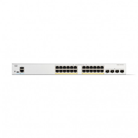 Cisco Catalyst 1300-24P-4G Managed Switch, 24 Port GE, PoE, 4x1GE SFP, Limited Lifetime Protection (
